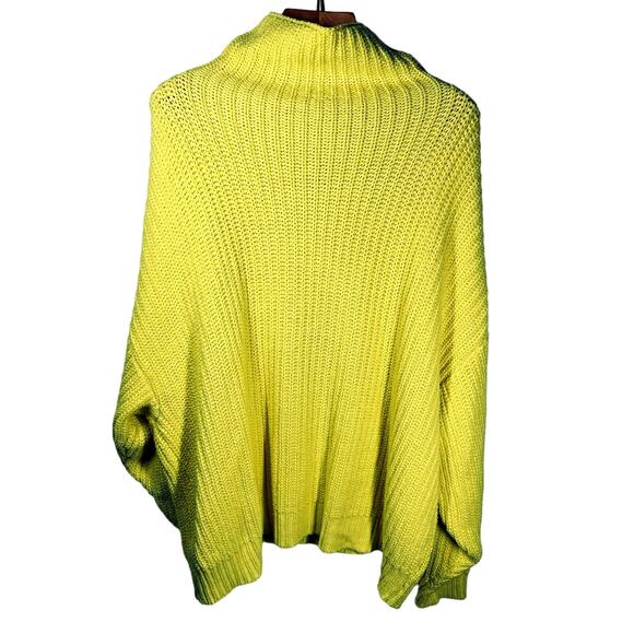 FREE PEOPLE Oversized Chunky Knit Sweater Women's Size M Yellow Casual Cozy Fall - Picture 7 of 11